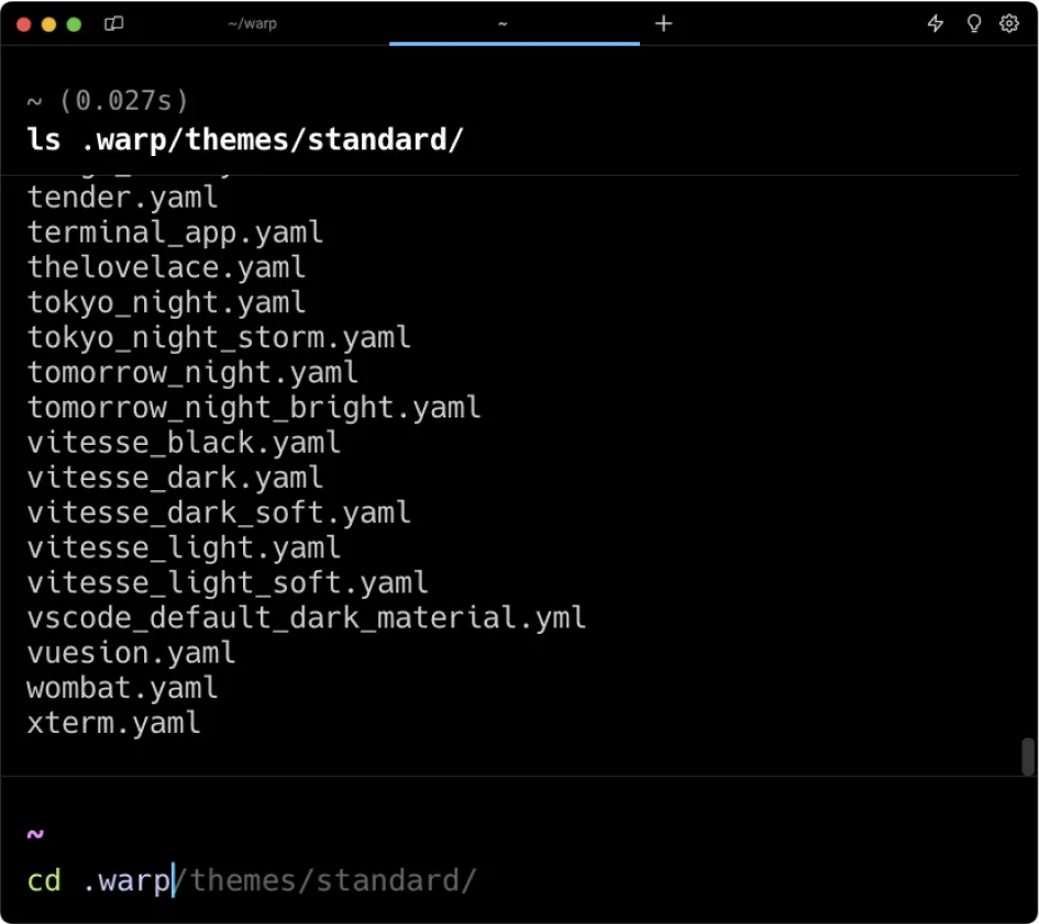 Terminal text editor for your command line Warp